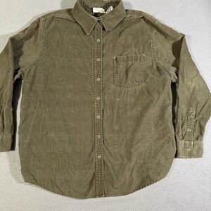 Vintage‎ 90s Faded Glory Corduroy Shirt Shacket 18W/20W Green Button Up